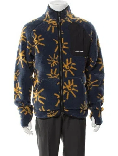 Pre-owned District Vision Printed Windbreaker In Blue