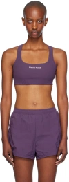 District Vision Purple Twin Layer Medium Support Sport Bra In Nigthshade