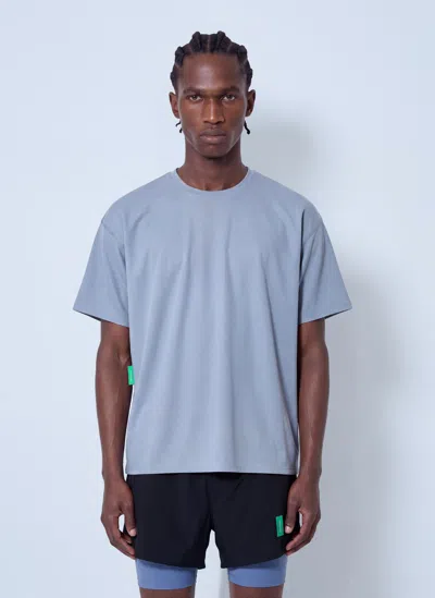 District Vision Quick-dry Boxy Short Sleeve Tee In Blue