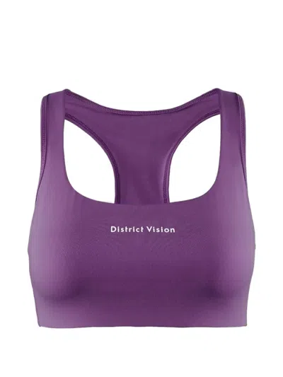 District Vision Racerback Double-layered Bra In Purple