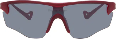 District Vision Red Junya Racer Sunglasses In Ruby/d+ Onyx Mirror
