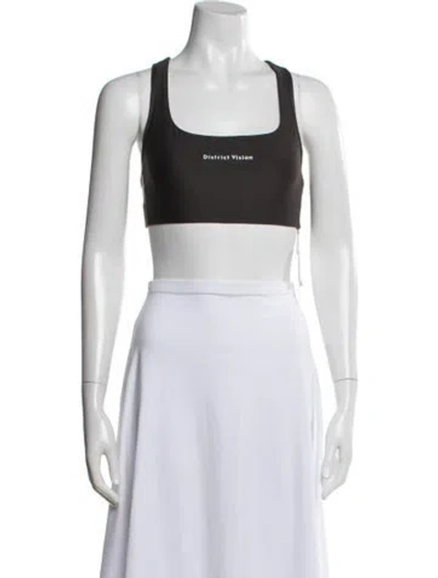 Pre-owned District Vision Square Neckline Sleeveless Sports Bra W/ Tags In Brown