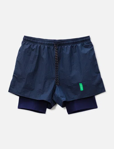 District Vision Ultralight Nylon Trail Shorts In Blue
