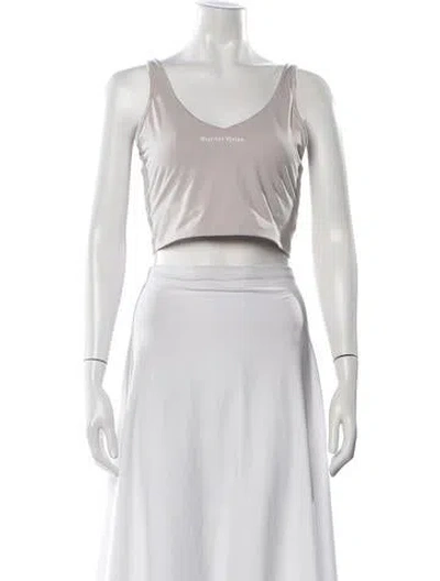 Pre-owned District Vision V-neck Sleeveless Sports Bra In Neutrals