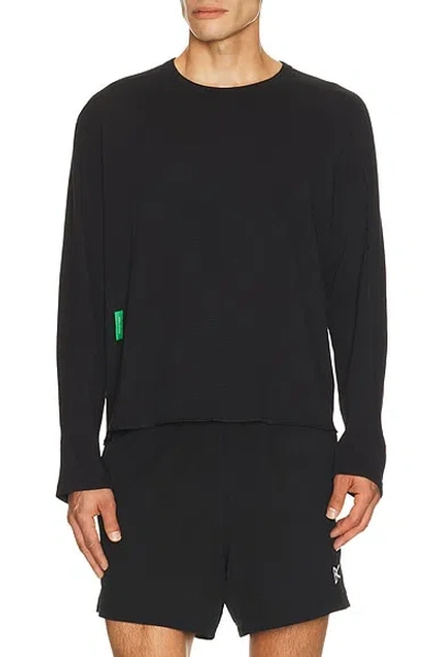 District Vision Waffle Long Sleeve In Black