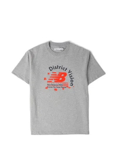District Vision X New Balance California Cotton T-shirt In Gray