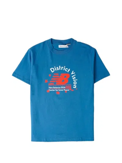 District Vision X New Balance Logo-print T-shirt In Blue