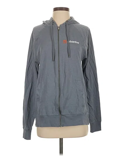 Pre-owned District Zip Up Hoodie In Gray