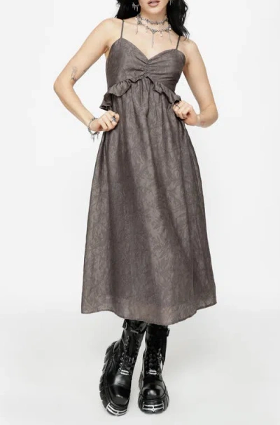 Disturbia Ailsa Frill Cami Midi Dress In Grey