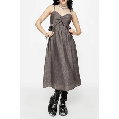 Disturbia Ailsa Frill Cami Midi Dress In Grey