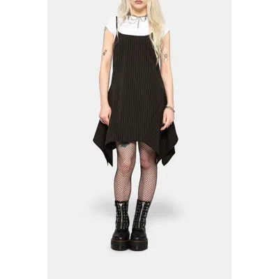 Disturbia Alecto Pinstripe Mini Dress In Black