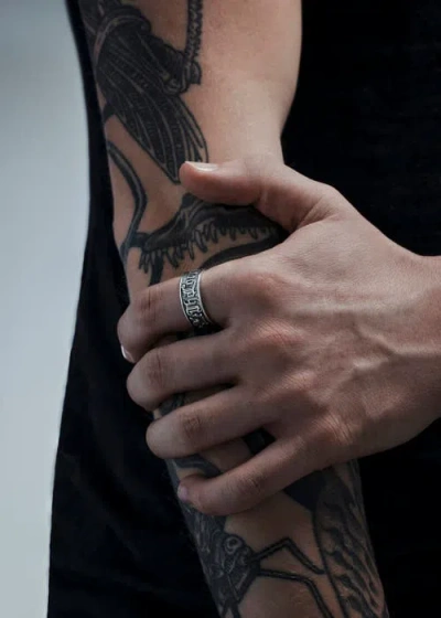 Disturbia Amorata Thick Sterling Silver Ring