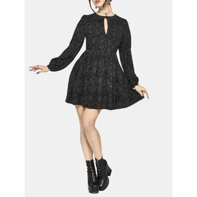 Disturbia Cameo Floral Tie Front Mini Dress In Black