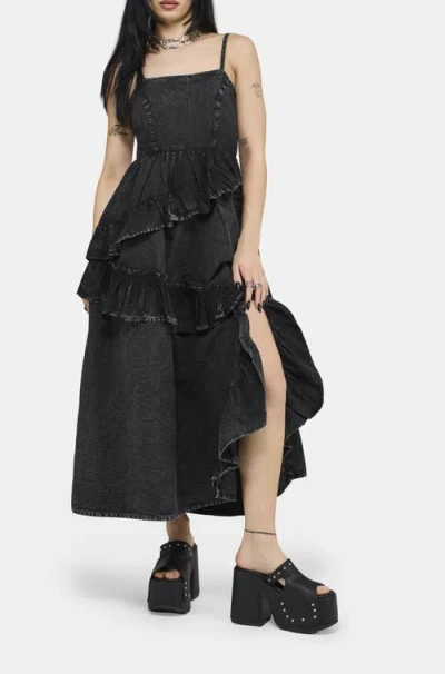 Disturbia Corvina Fitted Bodice Dress In Black