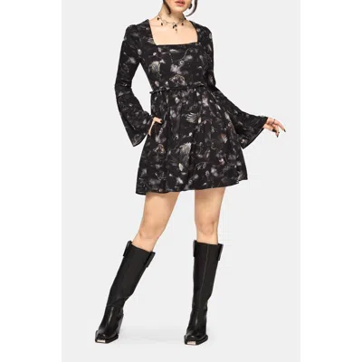 Disturbia Crimson Magpie Mini Ruffle Dress In Black