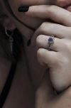 Disturbia Devotion Sterling Silver Amethyst Ring In Silver