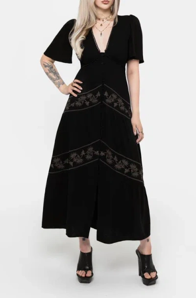 Disturbia Dionaea Tiered Maxi Dress In Animal Print
