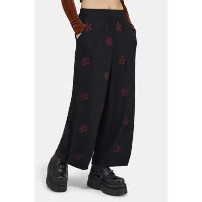 Disturbia Druantia Moon Embroidery Trousers In Black