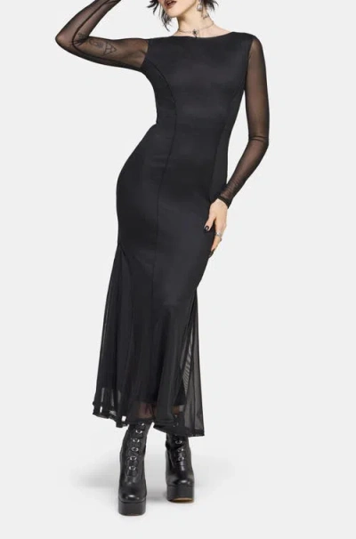 Disturbia Ebonine Backless Maxi Dress In Black