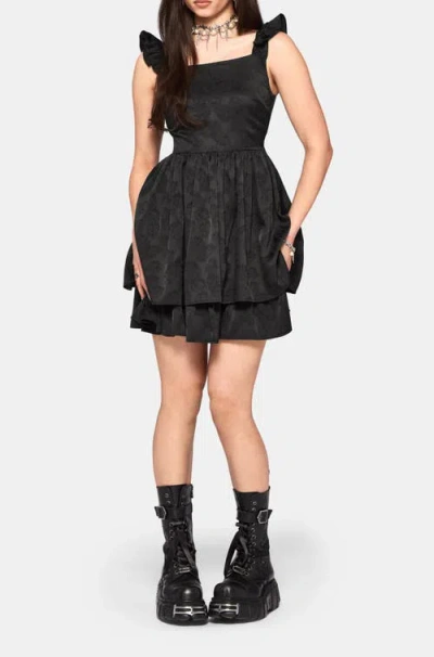 Disturbia Elaria Babydoll Mini Dress In Black