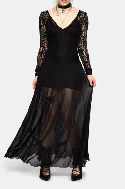 Disturbia Eltharia Lace Bodice Maxi Dress In Black
