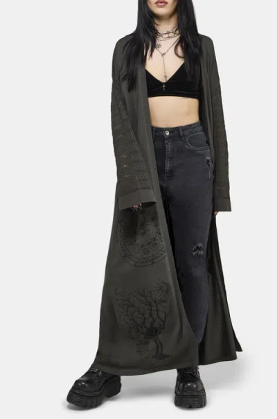 Disturbia Evander Cosmic Astrology Cardigan In Green