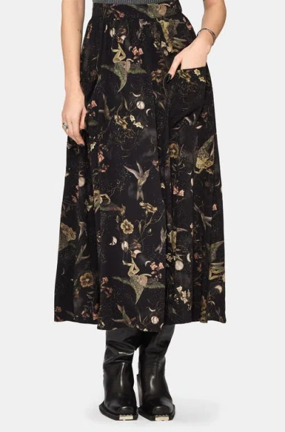Disturbia Harpyiai Print Midaxi Skirt In Black
