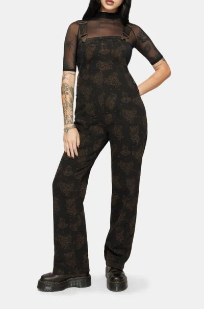 Disturbia Hexborn Baba Yaga Denim Dungarees In Black