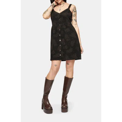Disturbia Hexborn Baba Yaga Denim Mini Dress In Black