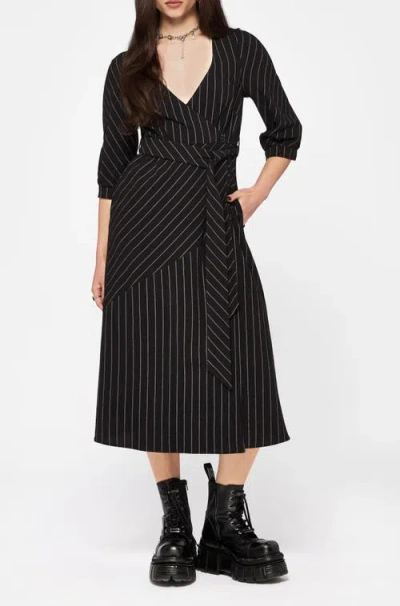 Disturbia Kallista Midi Wrap Dress In Black