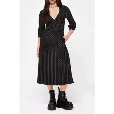 Disturbia Kallista Midi Wrap Dress In Black