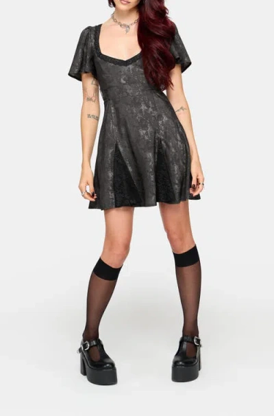 Disturbia Lili Godet Mini Dress In Grey