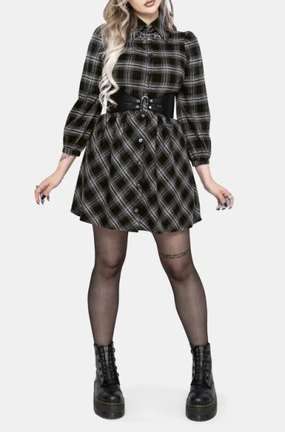 Disturbia Lochan Mini Shirt Dress In Black