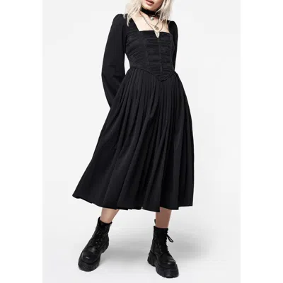 Disturbia Mina Corset Midi Dress In Black