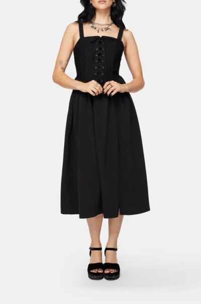 Disturbia Miranda Midi Corset Dress In Black