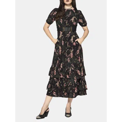 Disturbia Noctua Owl Foxglove Tiered Midaxi Dress In Animal Print