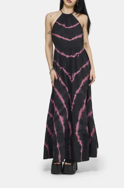 Disturbia Noxielle Tie Dye Maxi Dress In Black