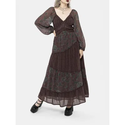 Disturbia Pact Paisley Maxi Dress In Brown