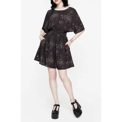 Disturbia Peaseblossom Celestial Tie Mini Dress In Black