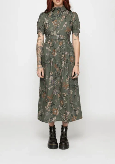 Disturbia Poison Eden Midaxi Shirt Dress In Green