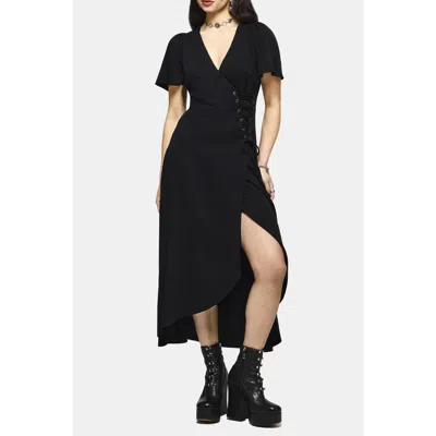 Disturbia Sableine Wrap Midaxi Dress In Black