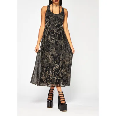 Disturbia Surge Celtic Print Cami Midaxi Dress In Black