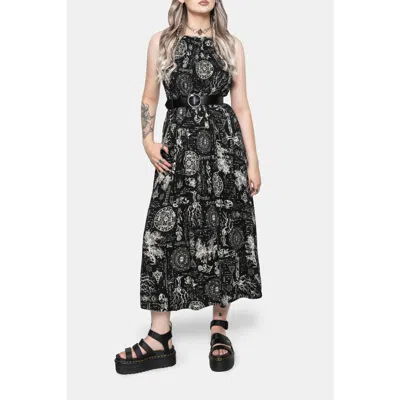 Disturbia Trinity Moon Midaxi Dress In Black