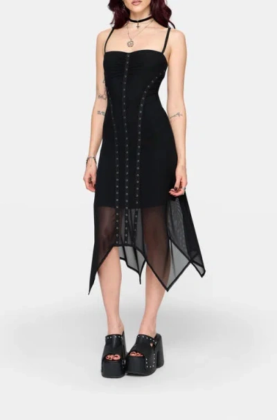 Disturbia Virella Mesh Cami Midi Dress In Black