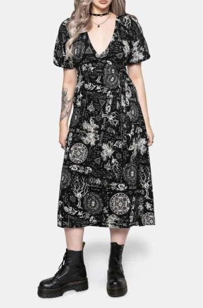 Disturbia V-neck Midi Dress In Multi