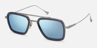 Pre-owned Dita 7806-a-smk-pld-52-z Smoke Grey Crystal - Black Palladium Sunglasses In Blue