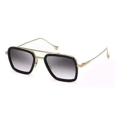 Pre-owned Dita 7806-b-blk-gld-52-z Matte Black Sunglasses In Gray