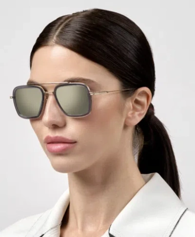 Pre-owned Dita 7806-c-gry-gld-52-z Matte Grey Crystal - Sunglasses In Gray