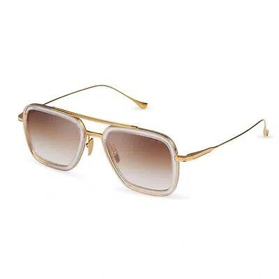Pre-owned Dita 7806-l-clr-gld-52 Flight.006 Clear Crystal - Yellow Gold W Sunglasses In Brown