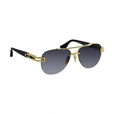 Pre-owned Dita Alkamx Dt Dts100 A-01 Yellow Gold/silver Metal Sunglasses Grey Gradient In Gray